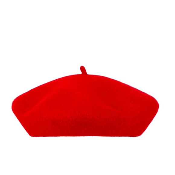 Brand New Classic Red Wool 100% Beret Hat, OS - Picture 3 of 12